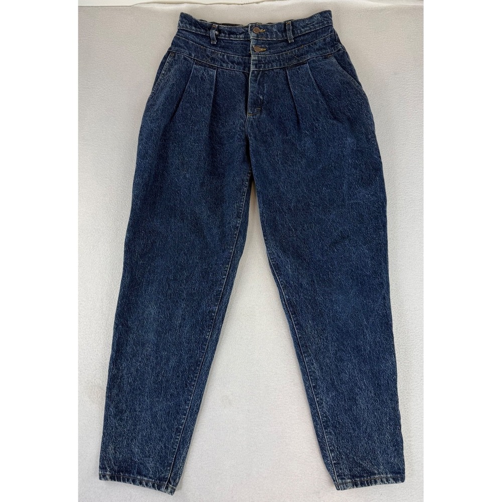 Lee High Waist Blue Jeans Size 14 Reg 30x30 Made In USA Stone Wash Western Rodeo